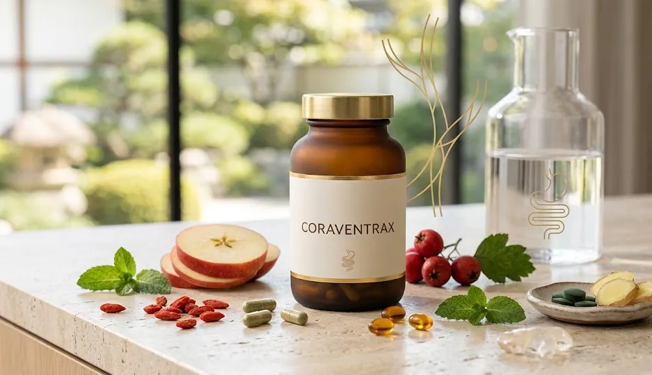 Coraventrax supplement packaging detail